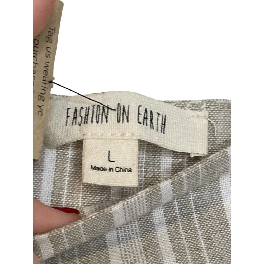 Steel Mill Co Women Skirt Fashion‎ On Earth Linen Blend Ruffle Stiped  Large NWT